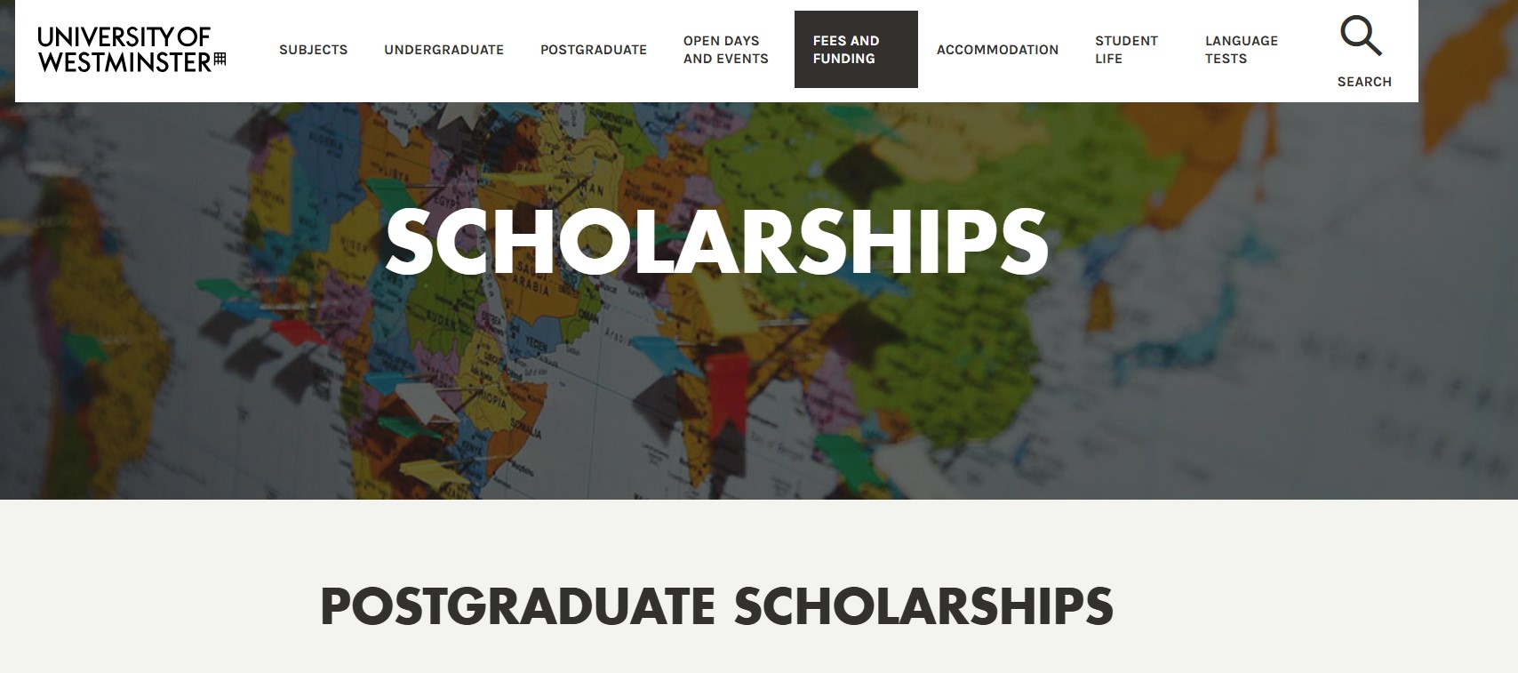 University of Westminster Postgraduate Scholarships 2026 