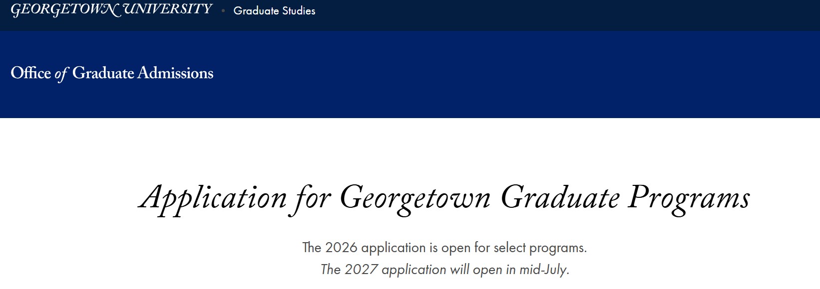 2027 Georgetown University GHD Scholarship in USA