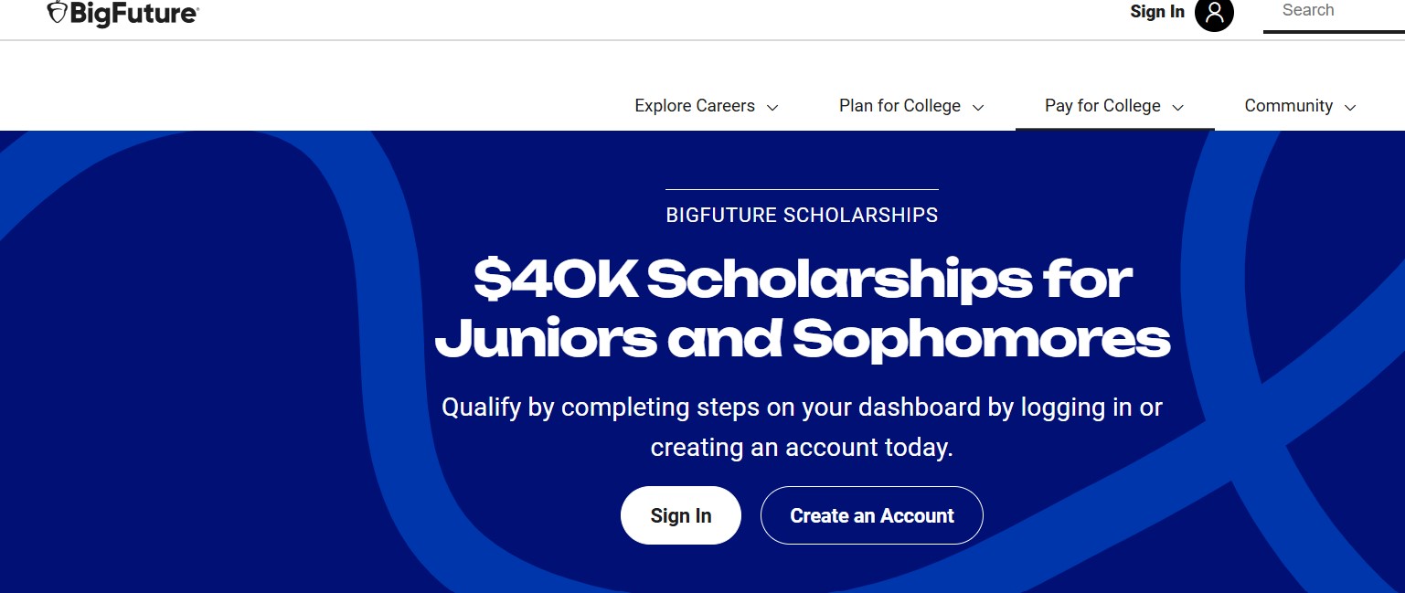 $40,000 BigFuture Scholarships for Juniors 2026