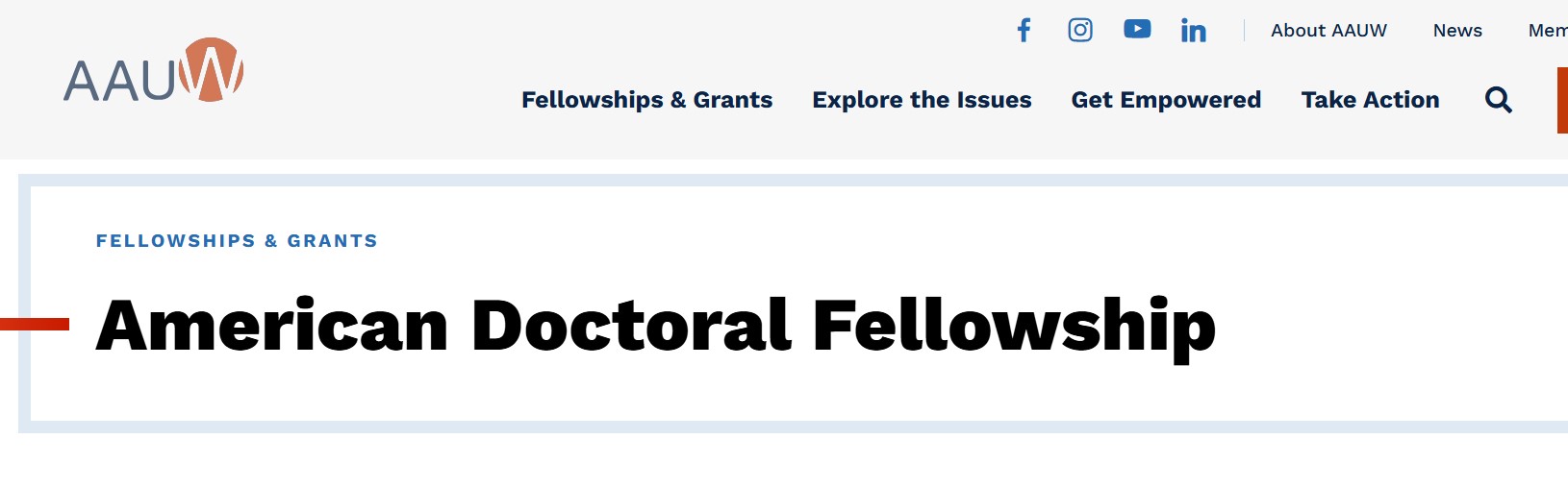 AAUW American Doctoral Fellowship 2026