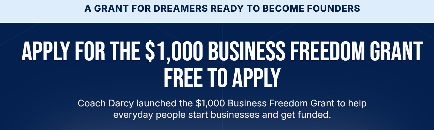 Apply for the $1,000 Business Freedom Grant 2026