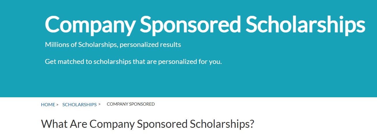 Company Sponsored Scholarships 2026