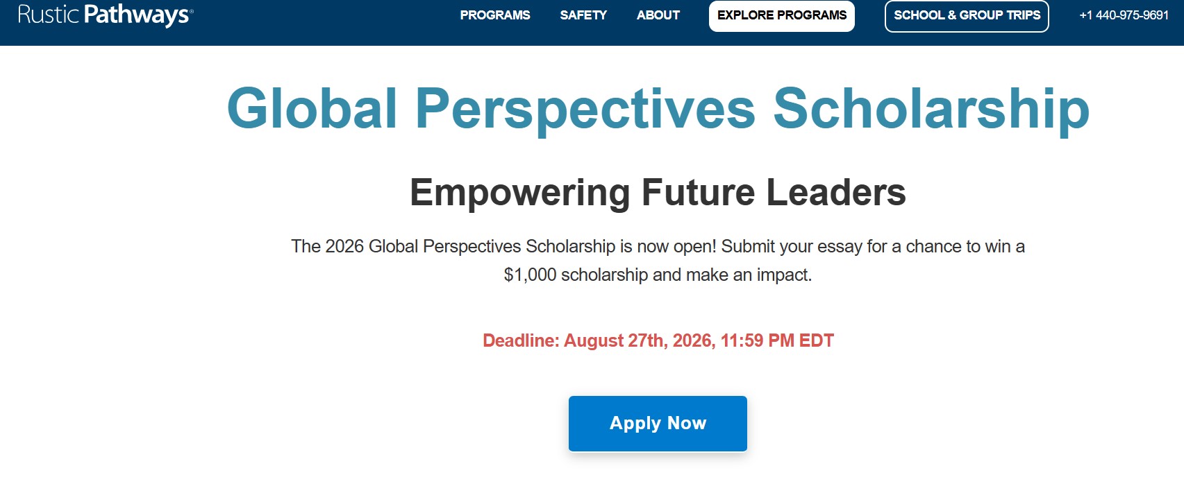 Global Perspectives Scholarship 2026 