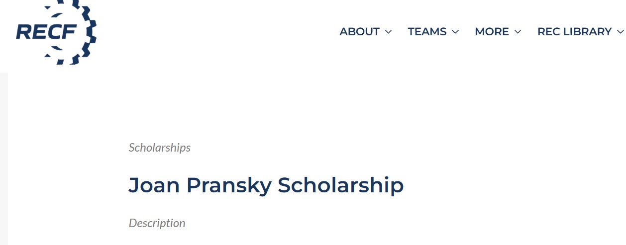 Joanne Pransky Celebration of Women in Robotics Scholarship 2026