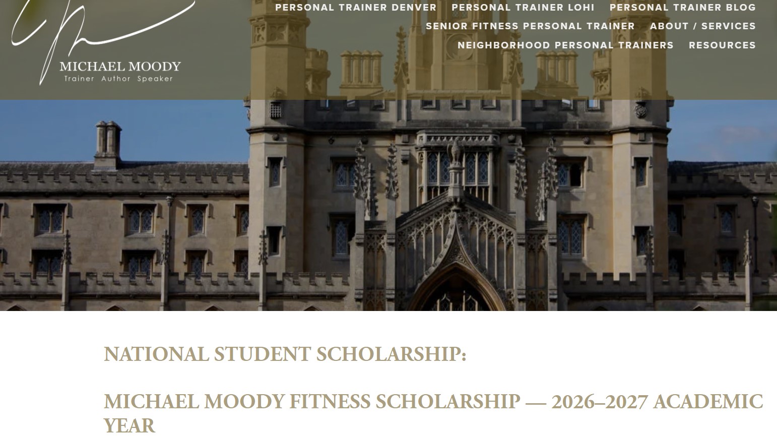 Michael Moody Fitness Scholarship 2026