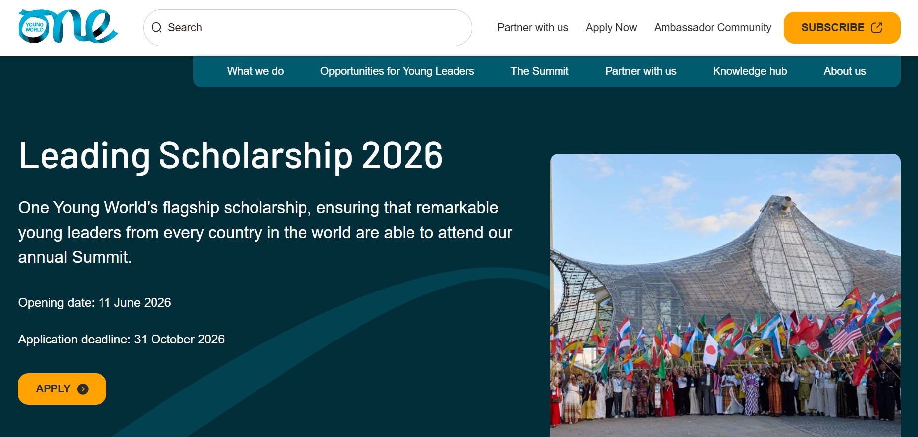 One Young World Leading Scholarship 2026
