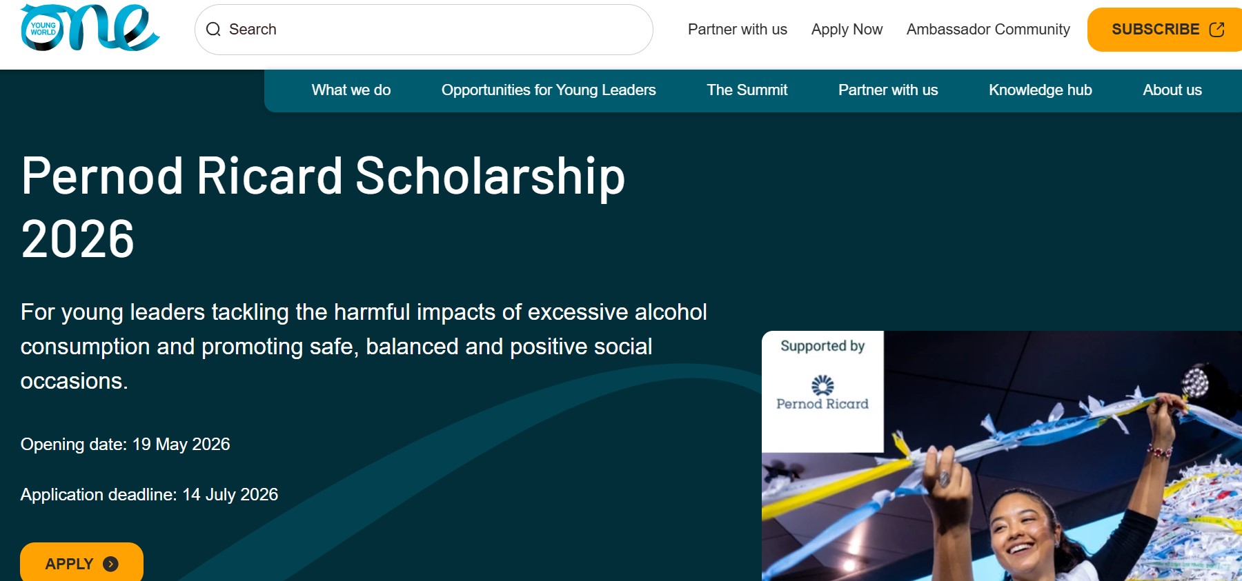 Pernod Ricard Scholarship 2026