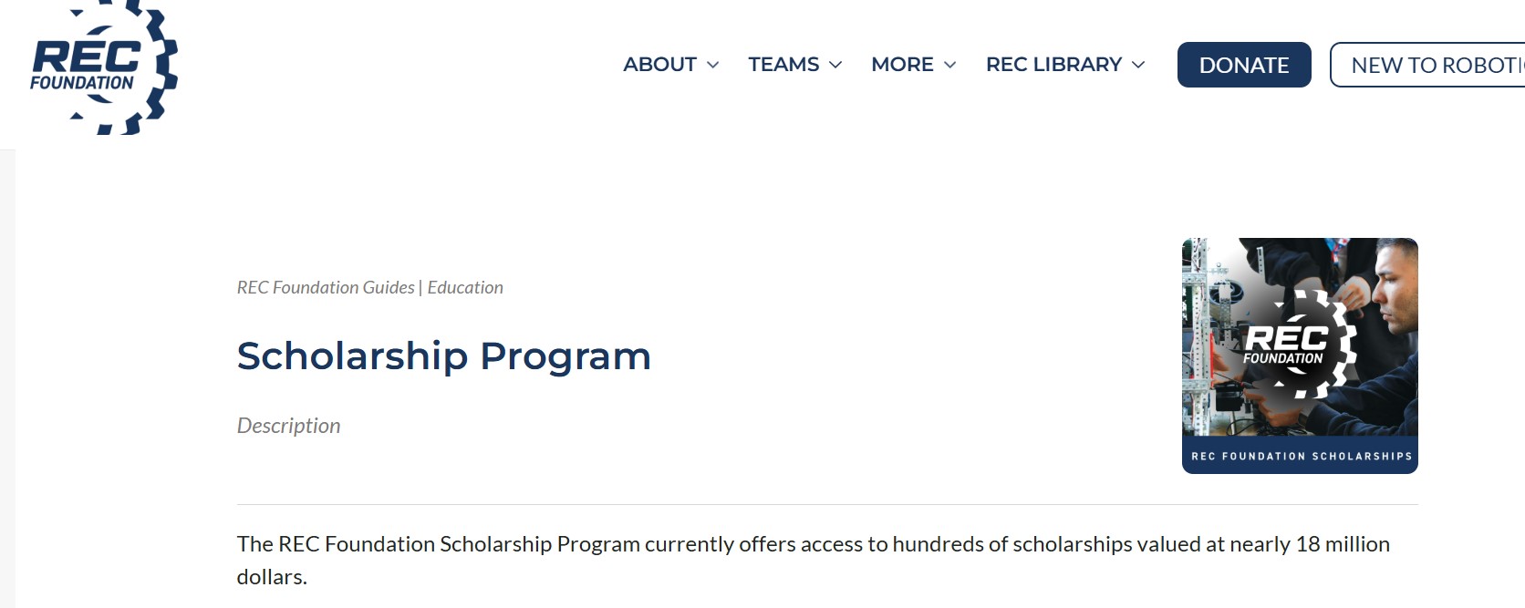 REC Foundation Scholarship Program 2026 
