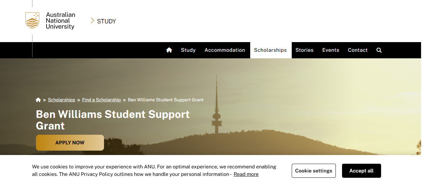 Ben Williams Student Support Grant 2026 in Australia Ben Williams Student Support Grant