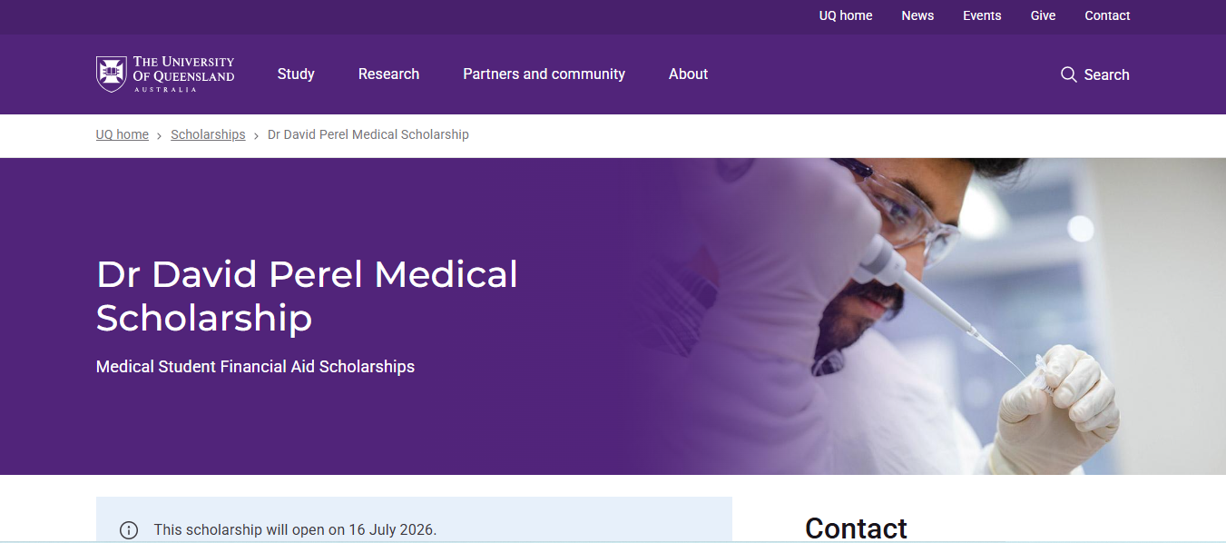 Dr David Perel Medical Scholarship 