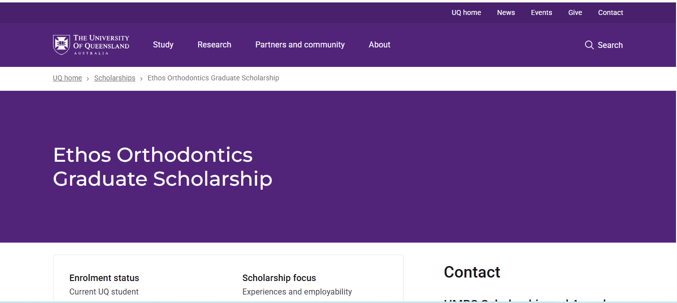 Ethos Orthodontics Graduate Scholarship