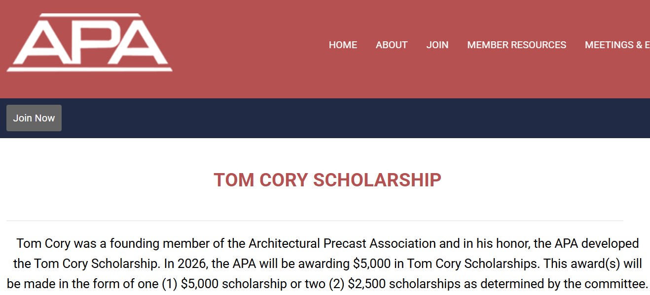 Tom Cory Scholarship 2026
