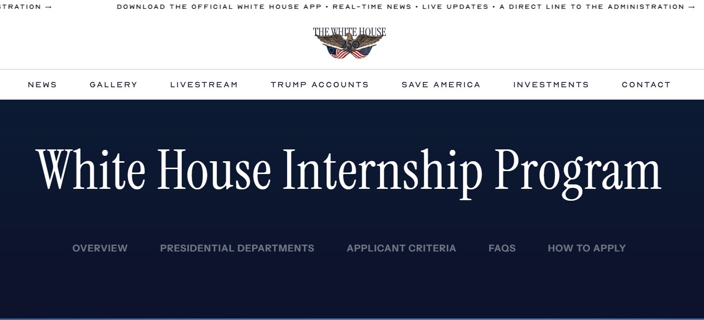 White House Internship Program 2026