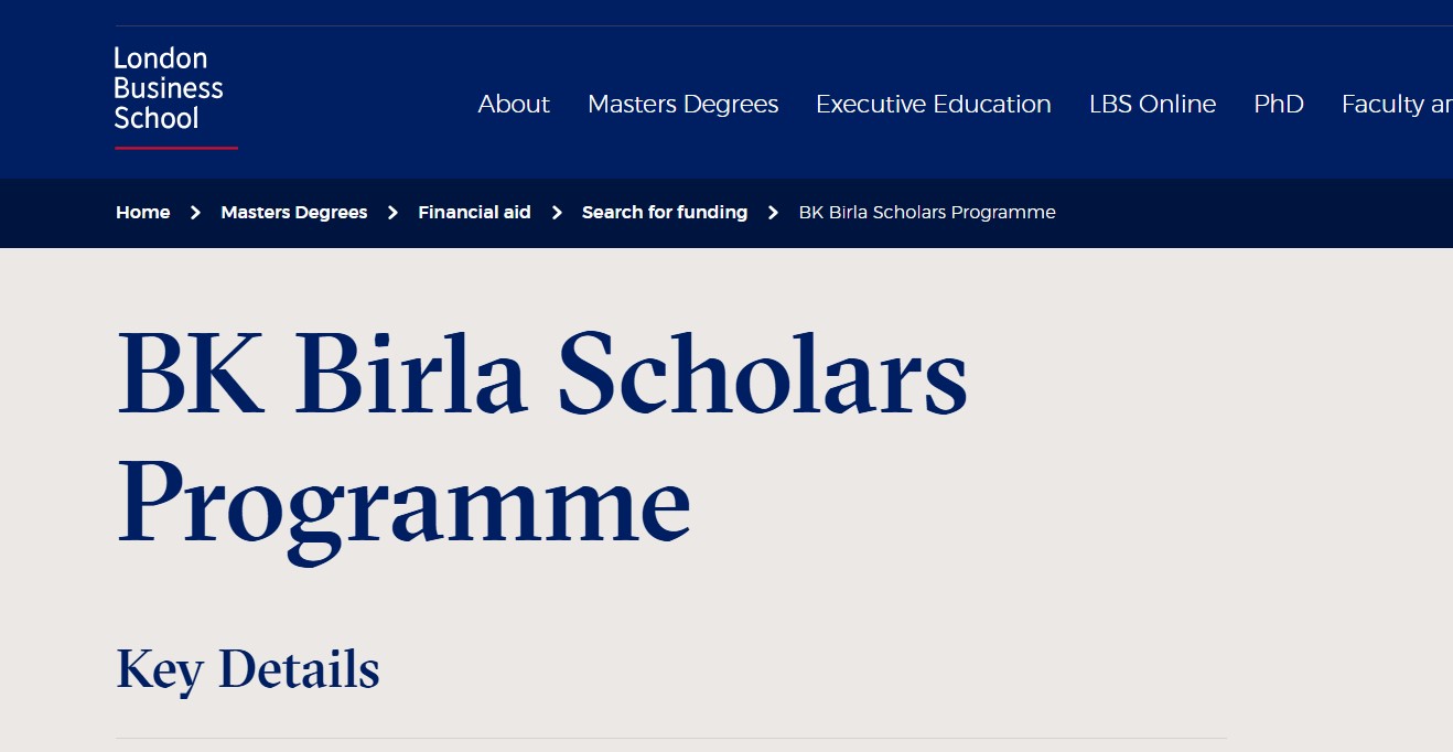 BK Birla Scholars Programme 2026