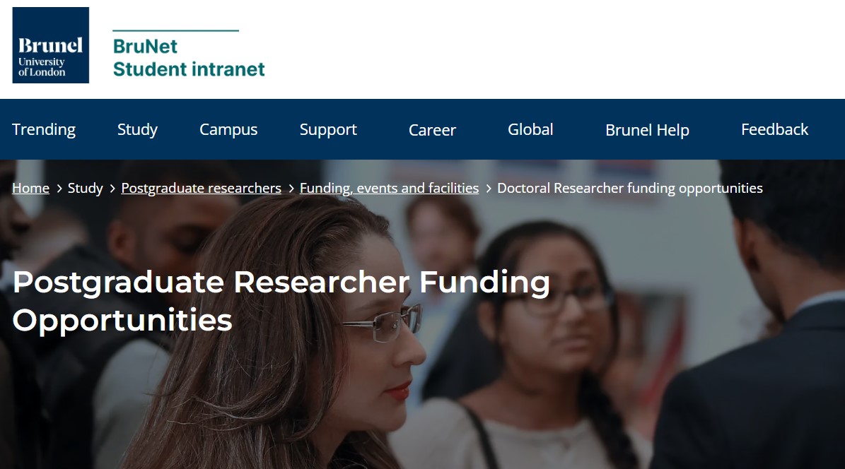 Brunel University London Postgraduate Research Funding Opportunities (