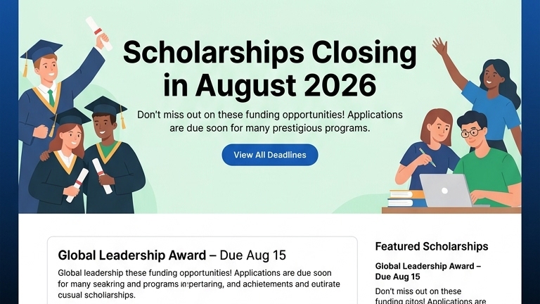 Scholarships Closing in August 2026