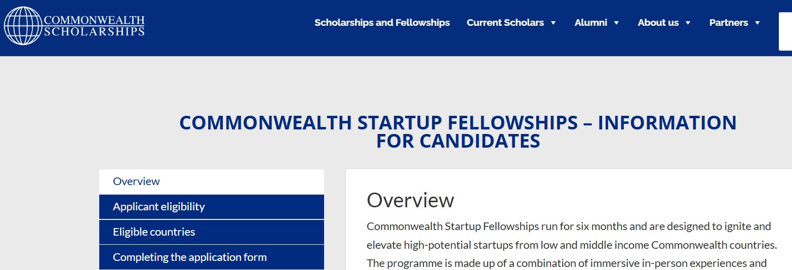 Commonwealth Startup Fellowship 2027