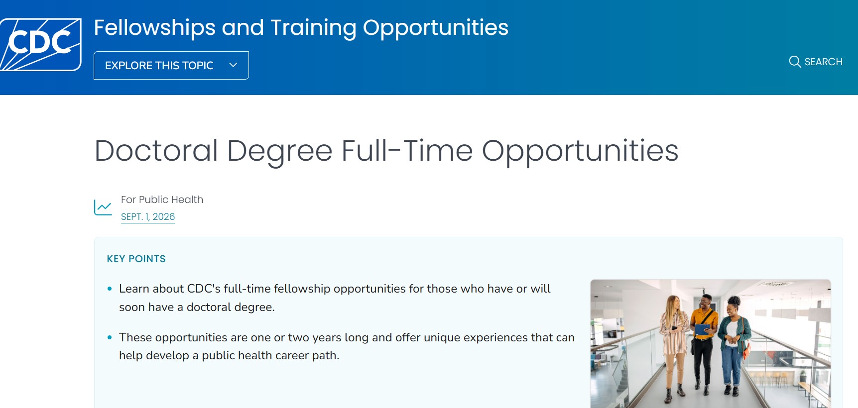 CDC Doctoral Degree Full-Time Fellowships 2026