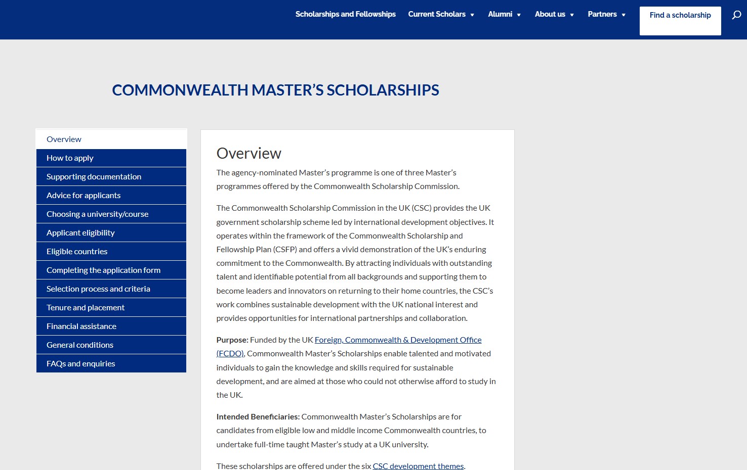 Commonwealth Master’s Scholarships In UK