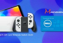 Dell $75 Gift Card Nintendo Switch OLED