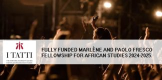 Fully Funded Marlène and Paolo Fresco Fellowship for African Studies 2024-2025.