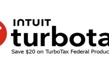 Save $20 on TurboTax Federal Products Today