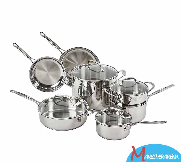 Cuisinart 11-Piece Cookware Set, Chef's Classic Stainless-Steel Collection 77-11G