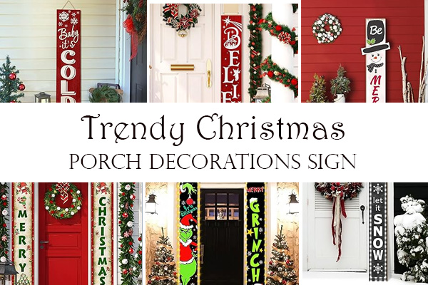 Trendy Christmas Porch Decorations Sign