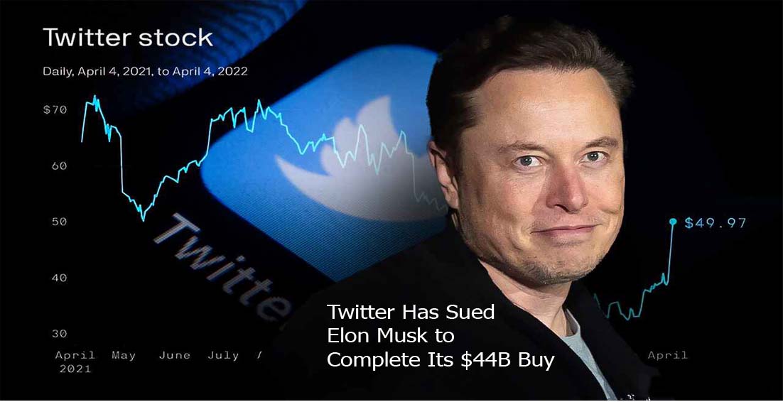 Twitter Has Sued Elon Musk to Complete Its $44B Buy