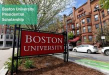 Boston University Presidential Scholarship 2022/2023