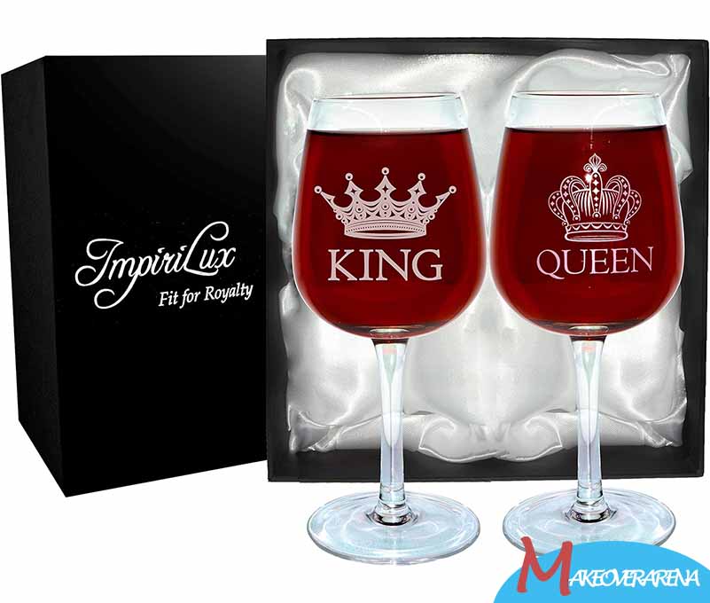 ImpiriLux King and Queen Wine Glass Set