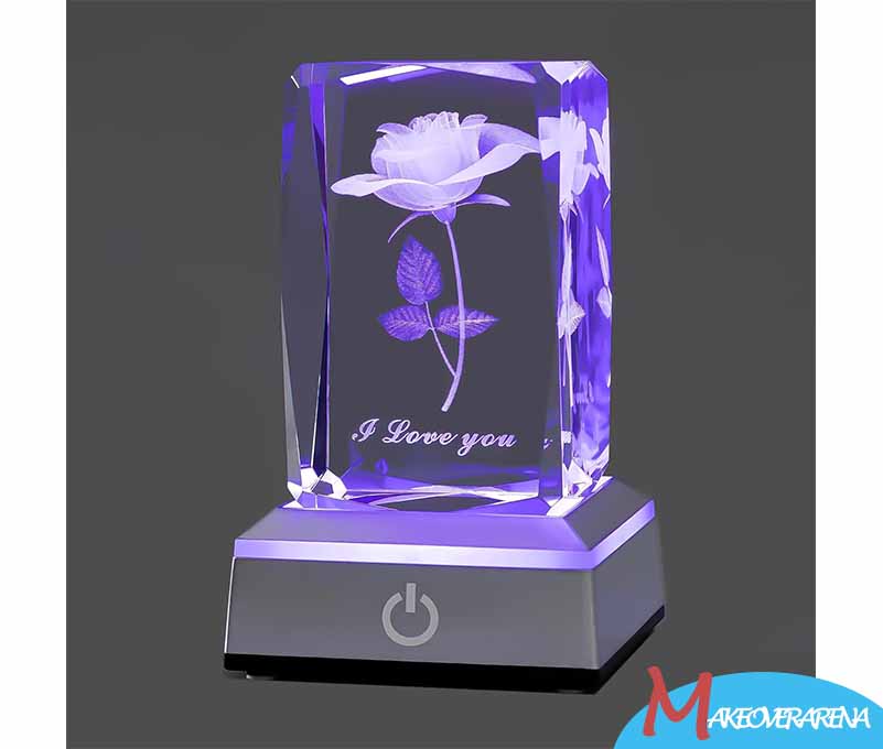 Hochance 3D Rose Crystal Multicolor Nightlight