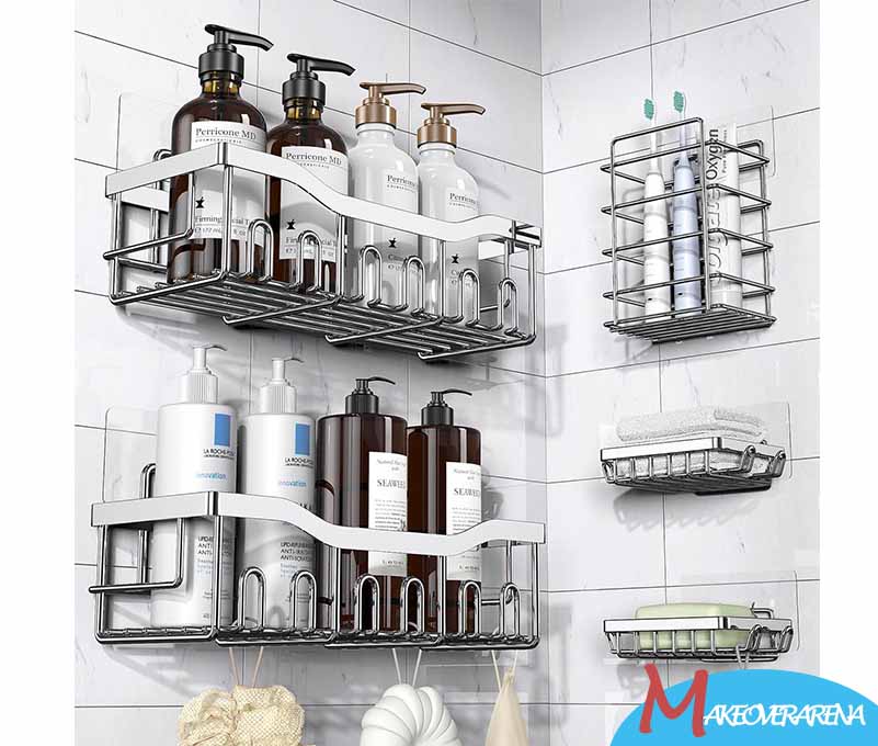EUDELE Shower Caddy 5 Pack Organizer for Bathroom and Kitchen Storage
