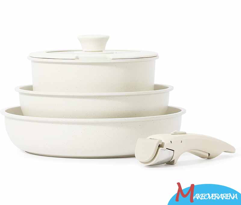 CAROTE Nonstick Cookware Sets, Non-Stick Pots and Pans Set with Detachable Handle